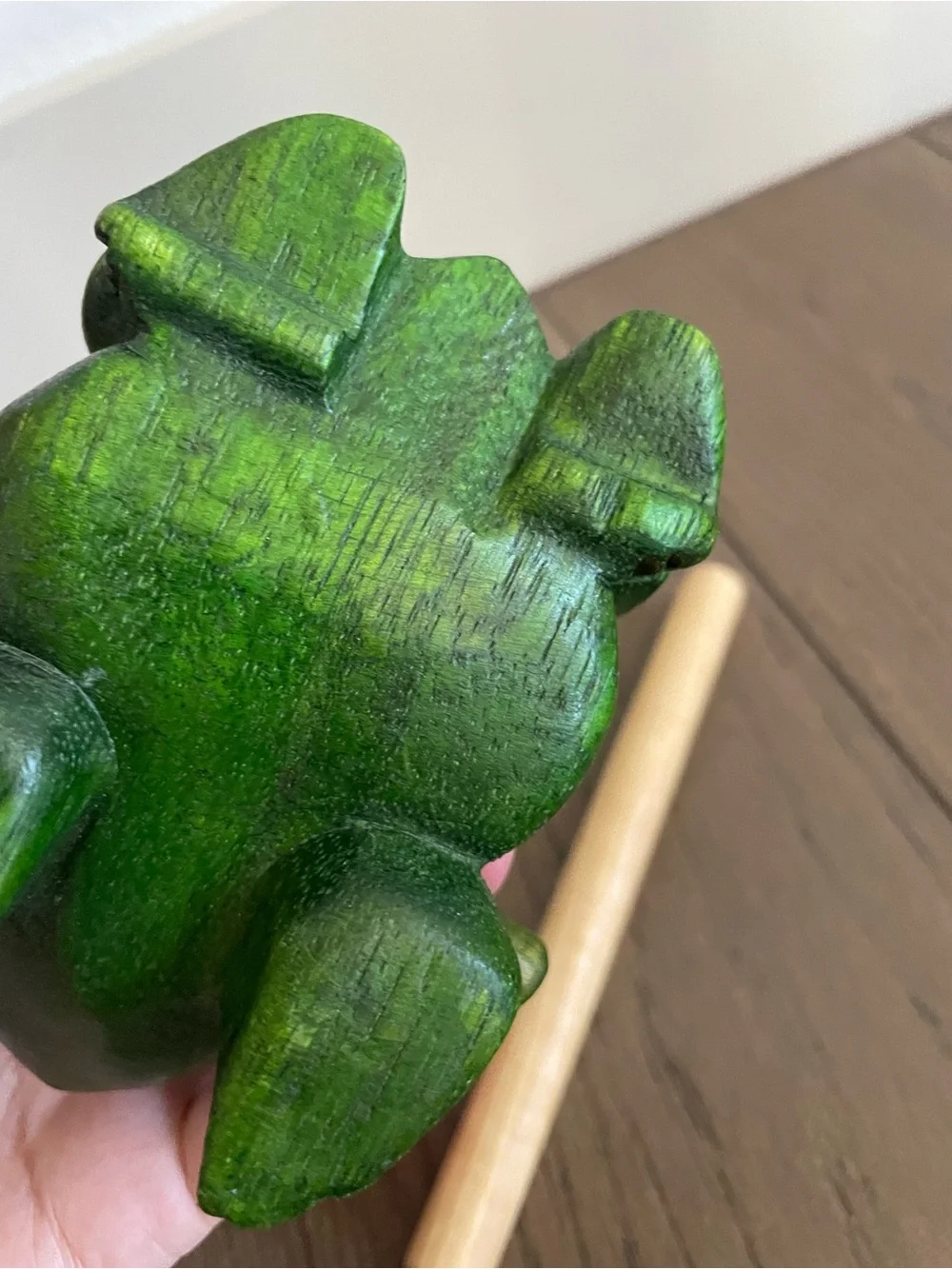 Wooden Frog Guiro Rattle with Red Rhythm Ball and Mallet - Kids Toys